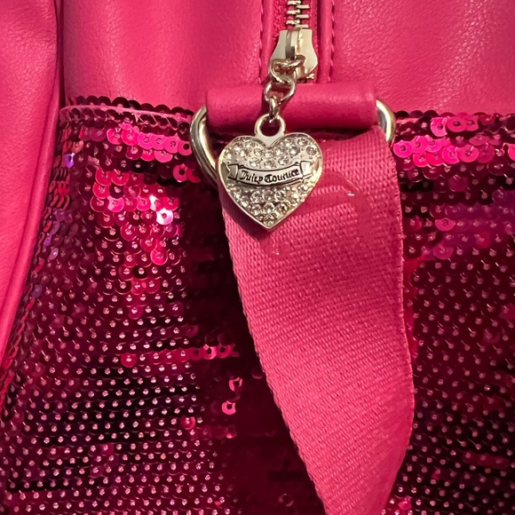 Juicy Couture Los Angeles NWT Pink Sequined Queen of Everything Messenger Bag - Picture 4 of 12